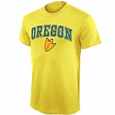 Oregon Ducks Arch Over Logo WEM T-Shirt - Yellow,baseball caps,new era cap wholesale,wholesale hats
